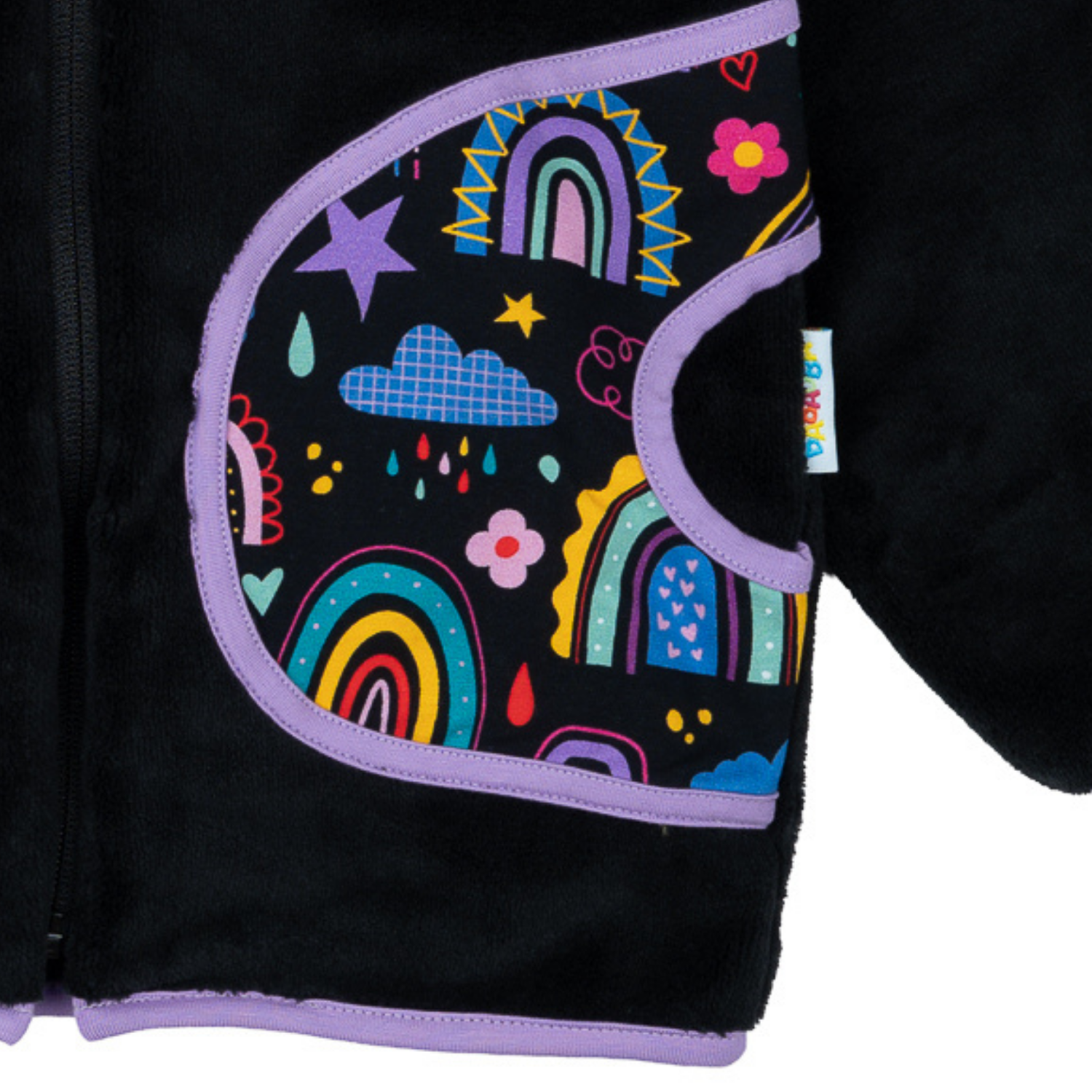 CoolPocket-Ansicht im Babauba-Stil LovelyRainbows-Black