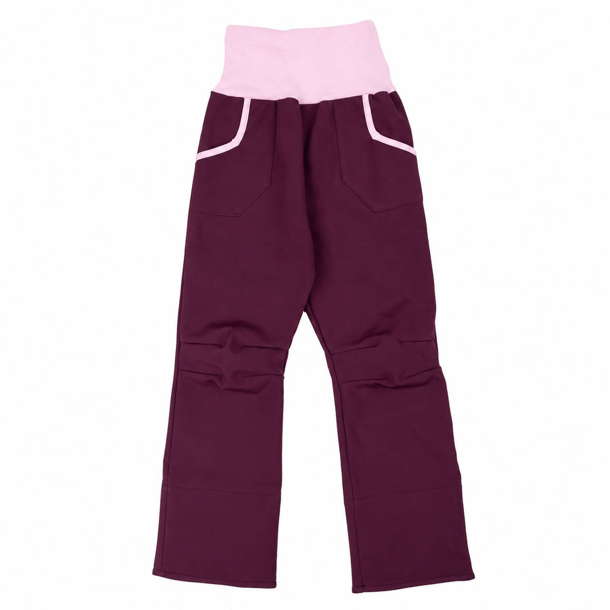 Uni-Softshellhose Aubergine-Babyrosa