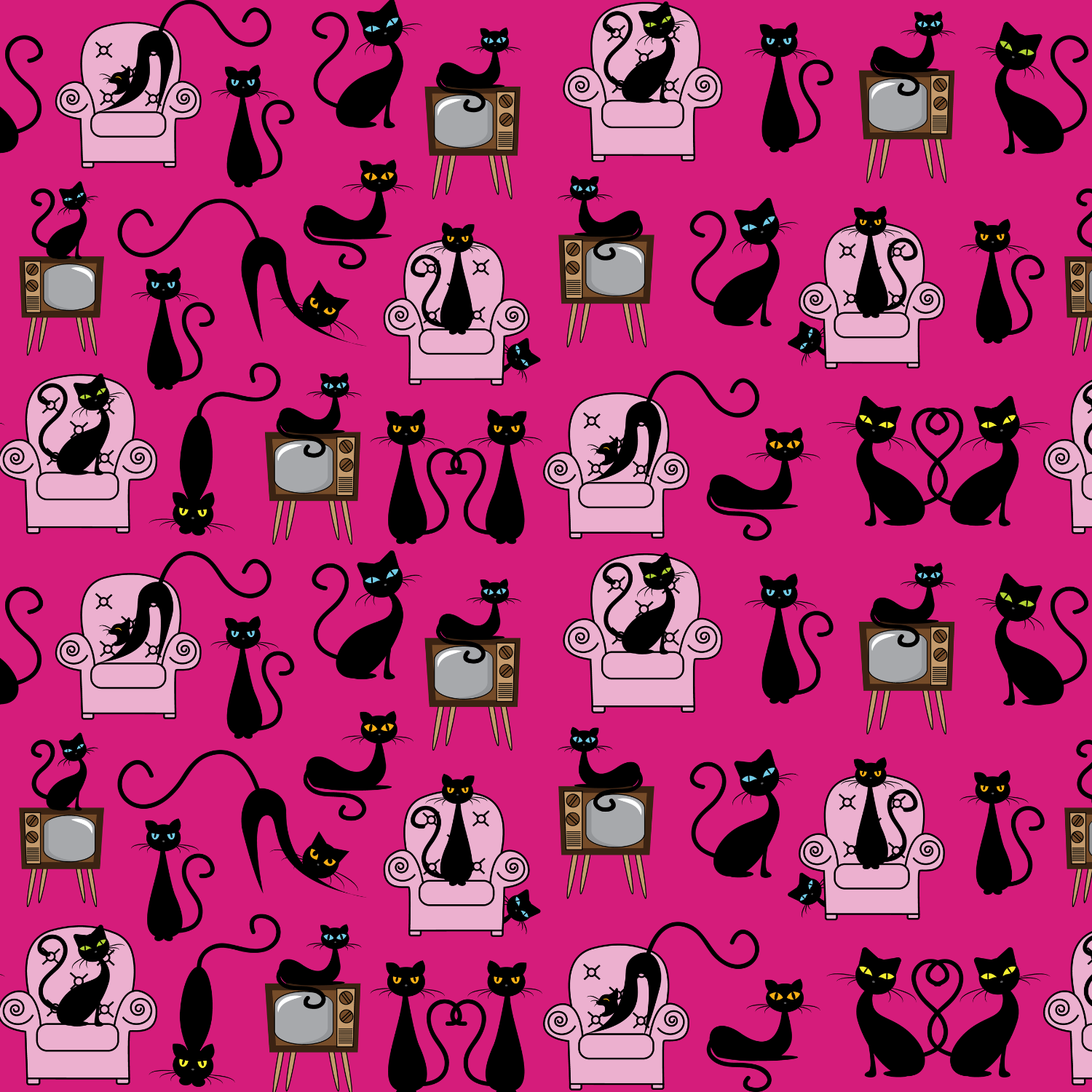 Babauba Grafik Motiv BlackCats