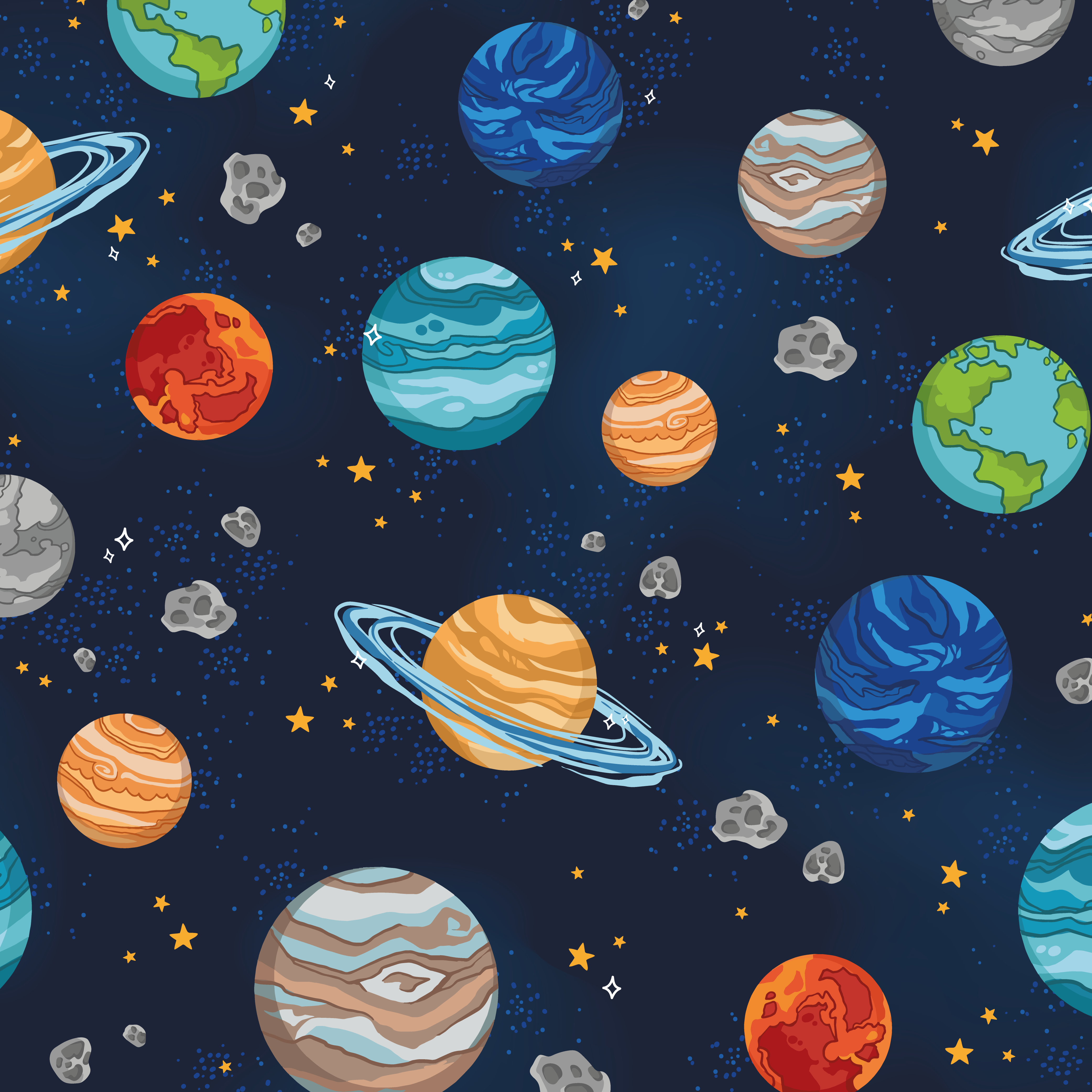 Babauba Grafik Motiv Planets