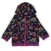 Jersey Fleece Jacket		 Rainbows-Black