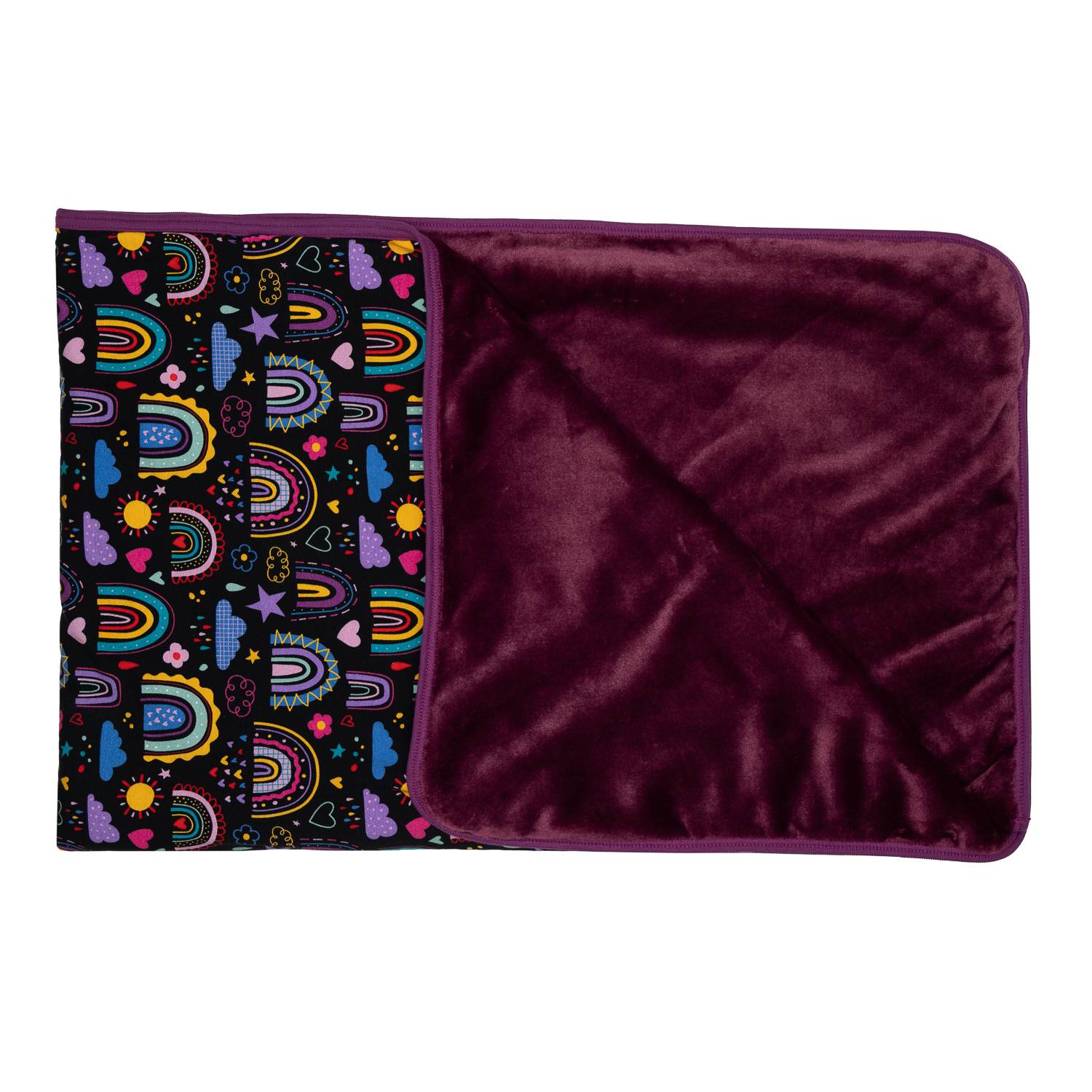 Kuscheldecke Large LovelyRainbows-Black