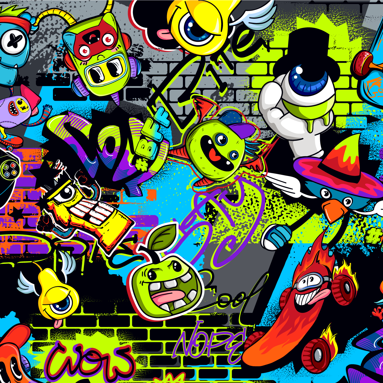 Babauba Grafik Motiv CrazyGraffitiMonsters