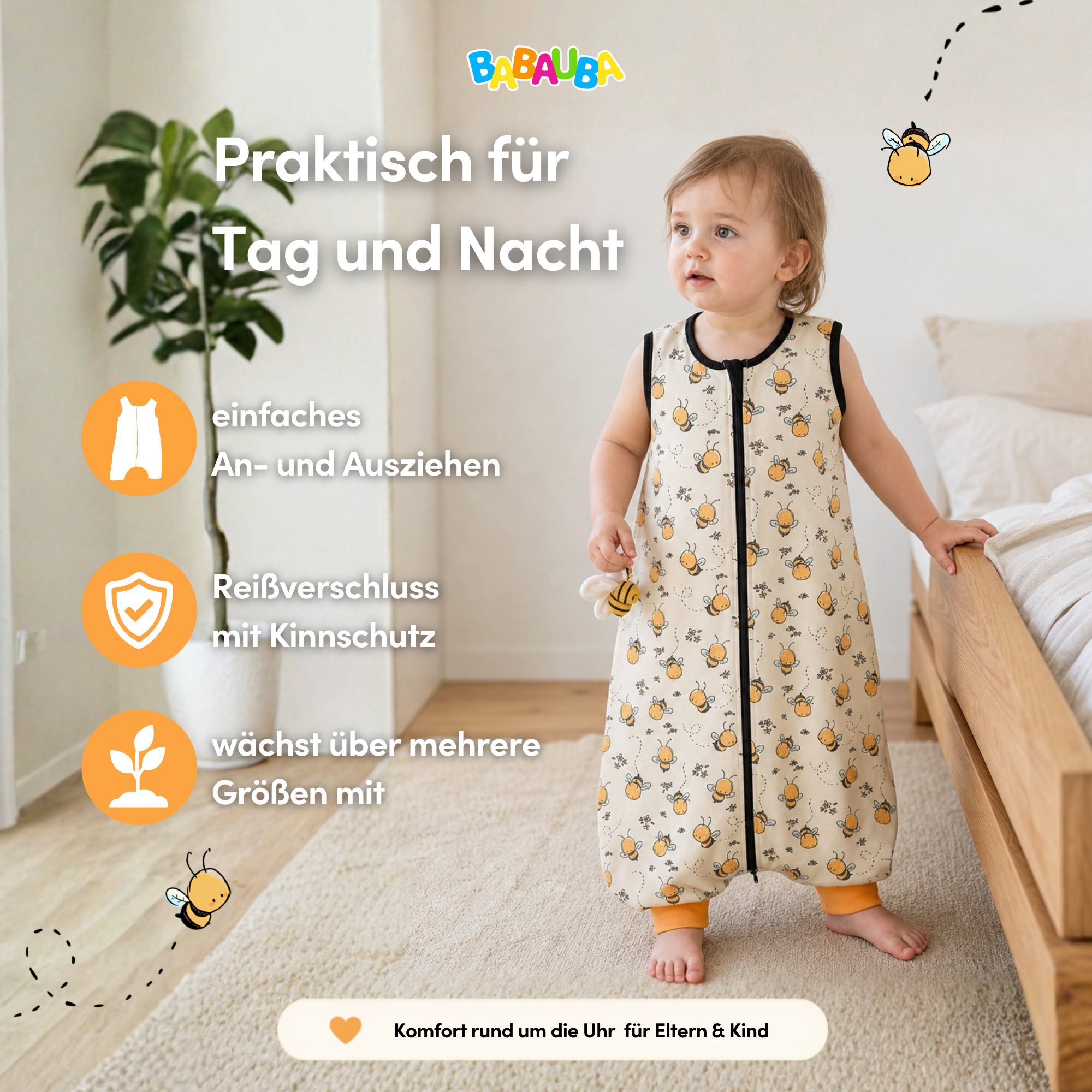 Füßchen-Schlafsack BabyBees | 0,5 TOG