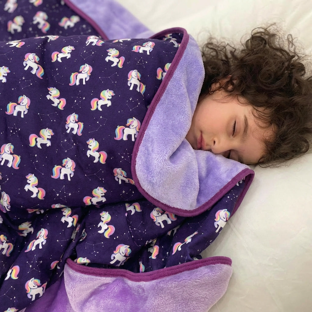Neu Kuscheldecke SuperXXL GalaxyUnicorns-Aubergine