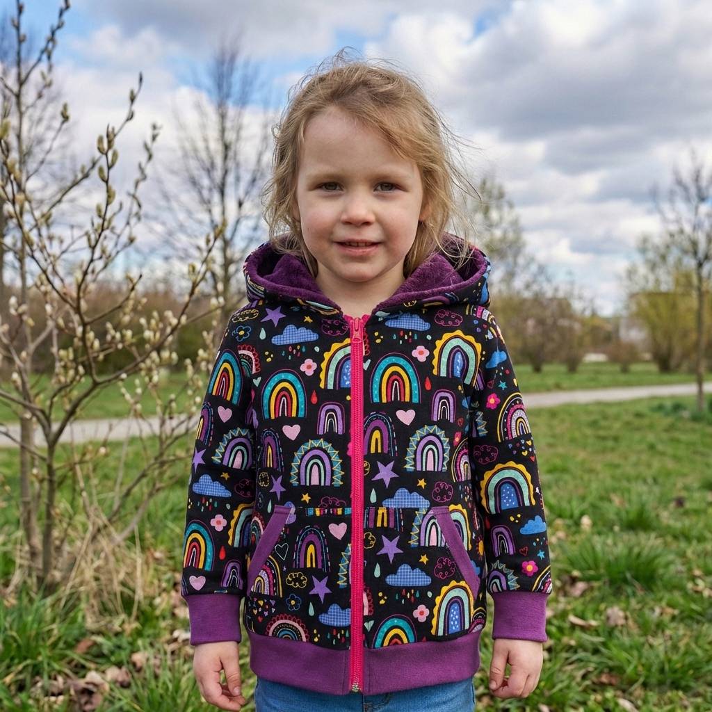 Jersey-Kuscheljacke LovelyRainbows-Black