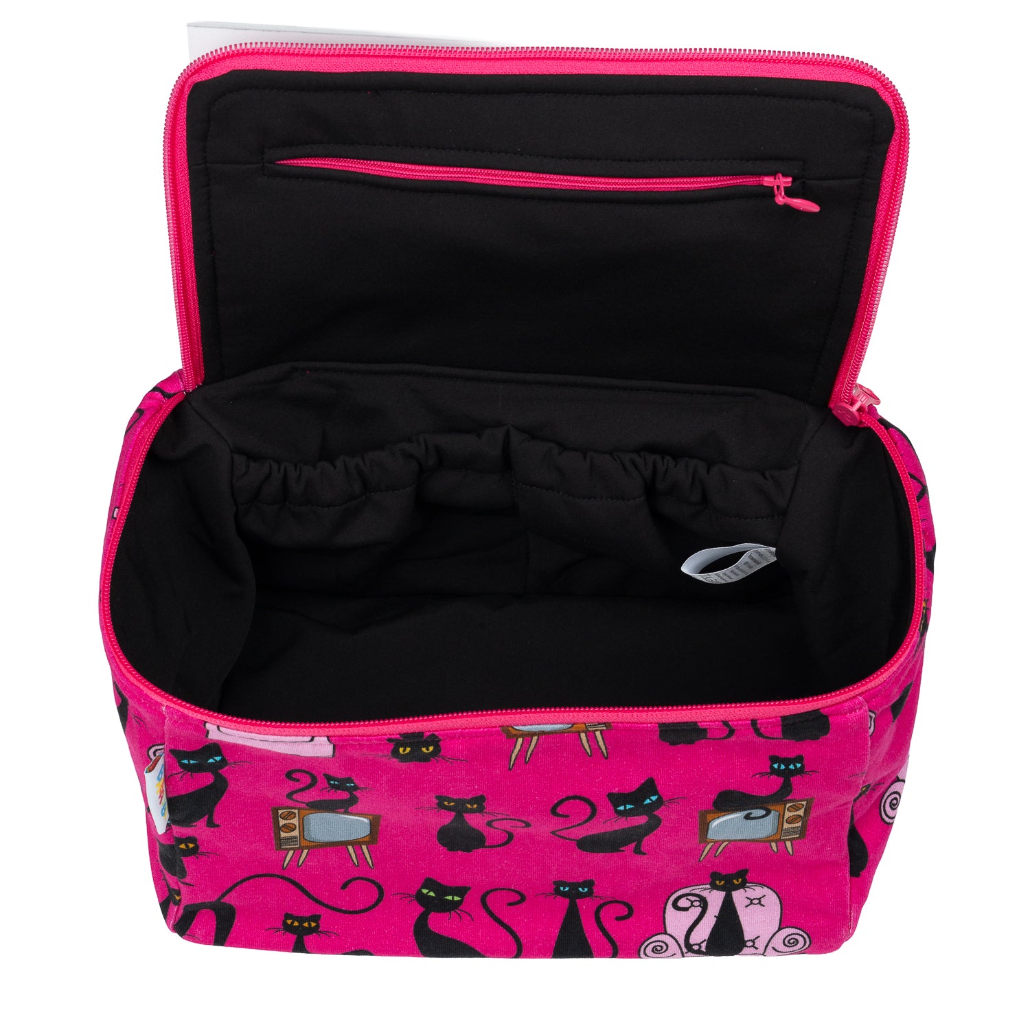 Kulturtasche geöffnet im Babauba-Stil BlackCats