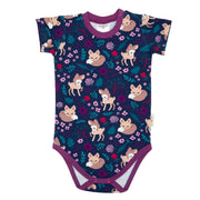 Bunt gemusterter Sommerbody mit kurzen Ärmeln für Babys