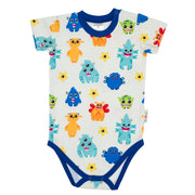 Bunt gemusterter Sommerbody mit kurzen Ärmeln für Babys