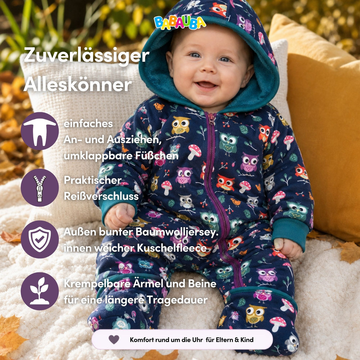 Cozy Fleece Jumpsuit Hootsnight