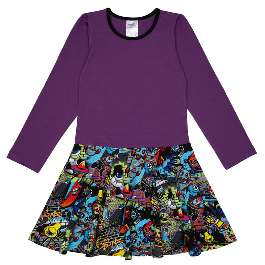 Langarm-Drehkleidchen CrazyGraffitiMonsters