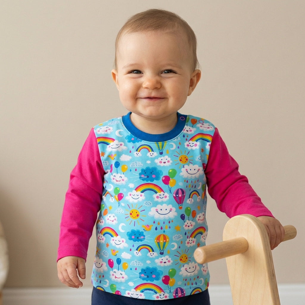 Langarmshirt RainbowsAndClouds-Blue