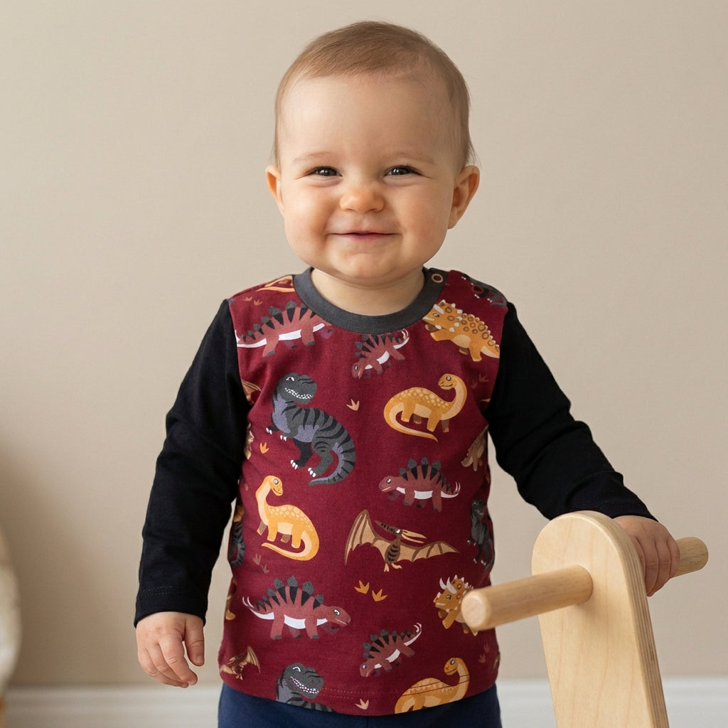 Longsleeve Shirt BigDinos-Brown