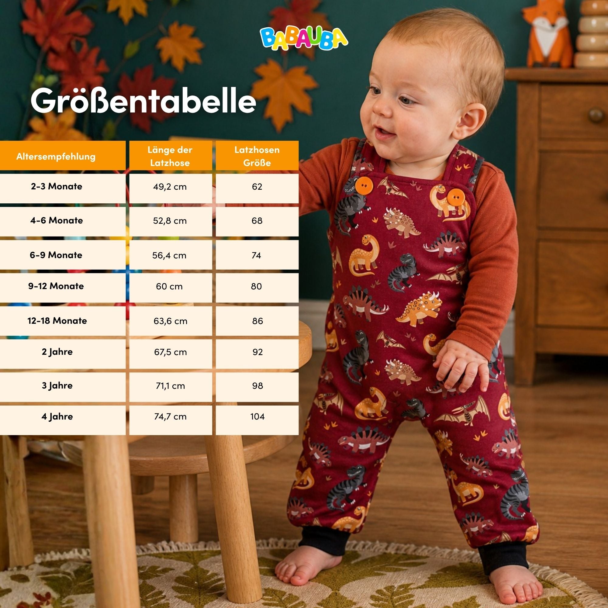 Latzhose BigDinos-Brown