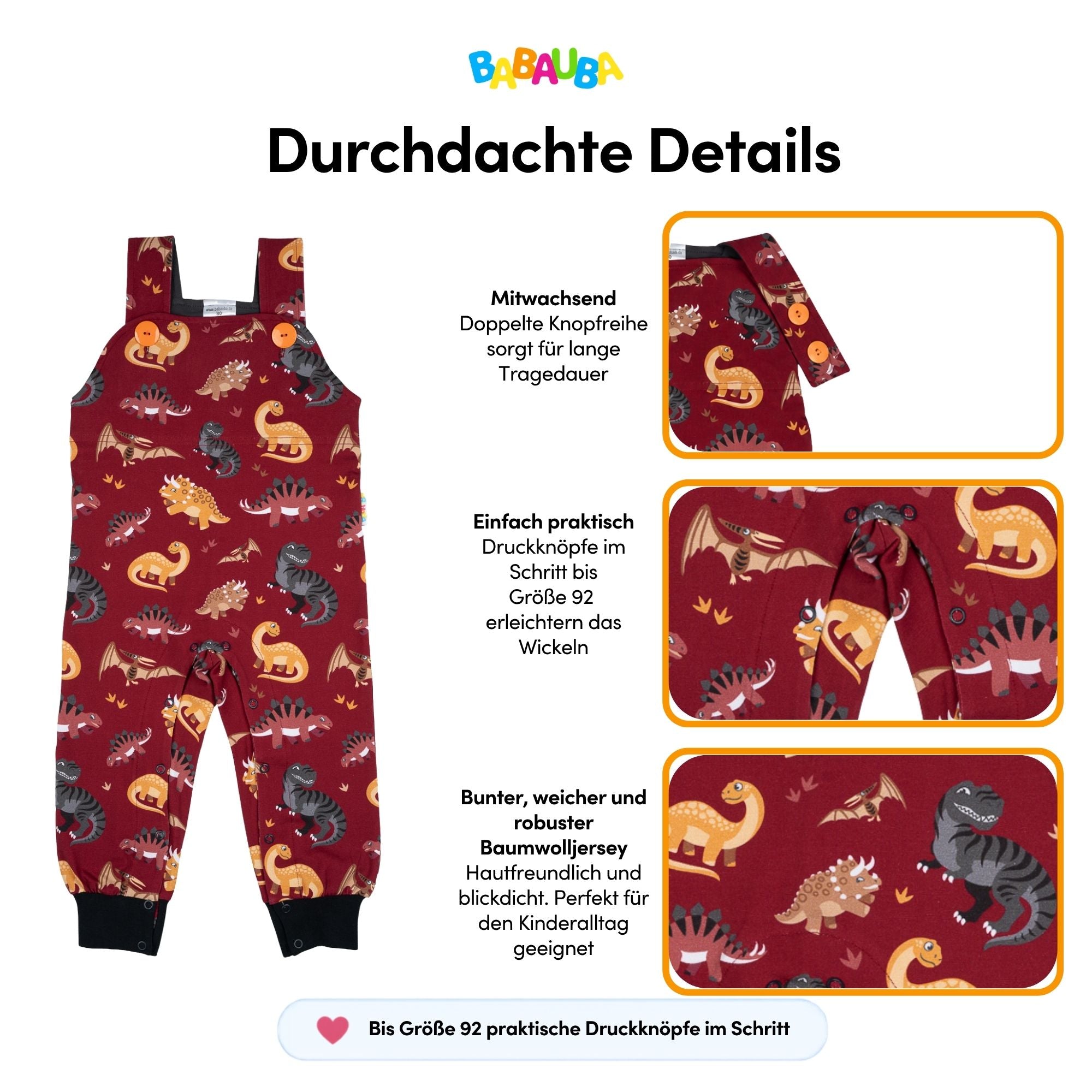 Latzhose BigDinos-Brown