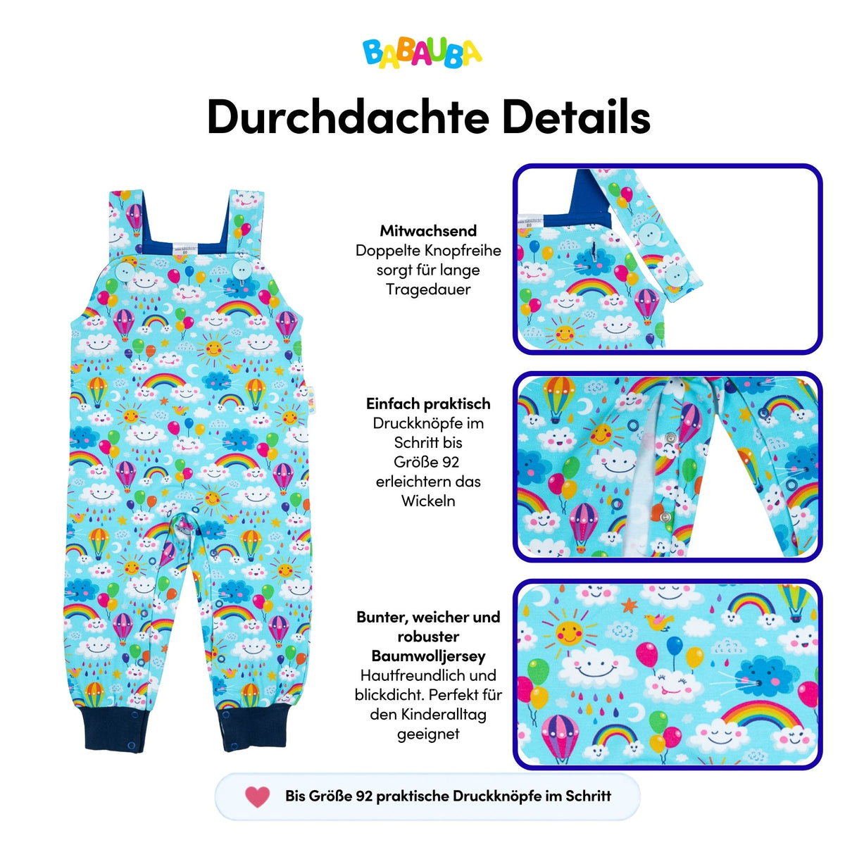 Jumpsuits RainbowsAndClouds-Blue
