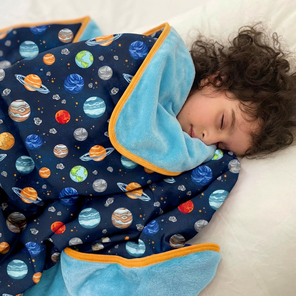 Neu Kuscheldecke SuperXXL Planets-Sonnengelb