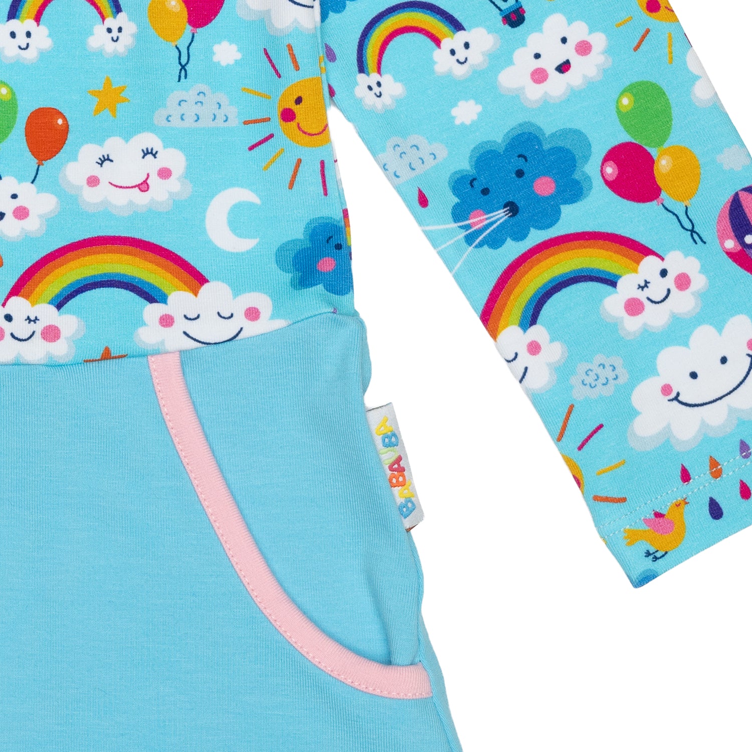 Langarm-PocketDress RainbowsAndClouds-Blue