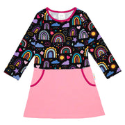 Langarm-PocketDress LovelyRainbows-Black