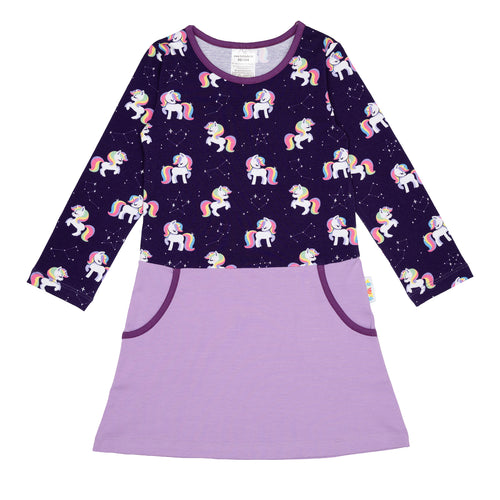 Langarm-PocketDress GalaxyUnicorns