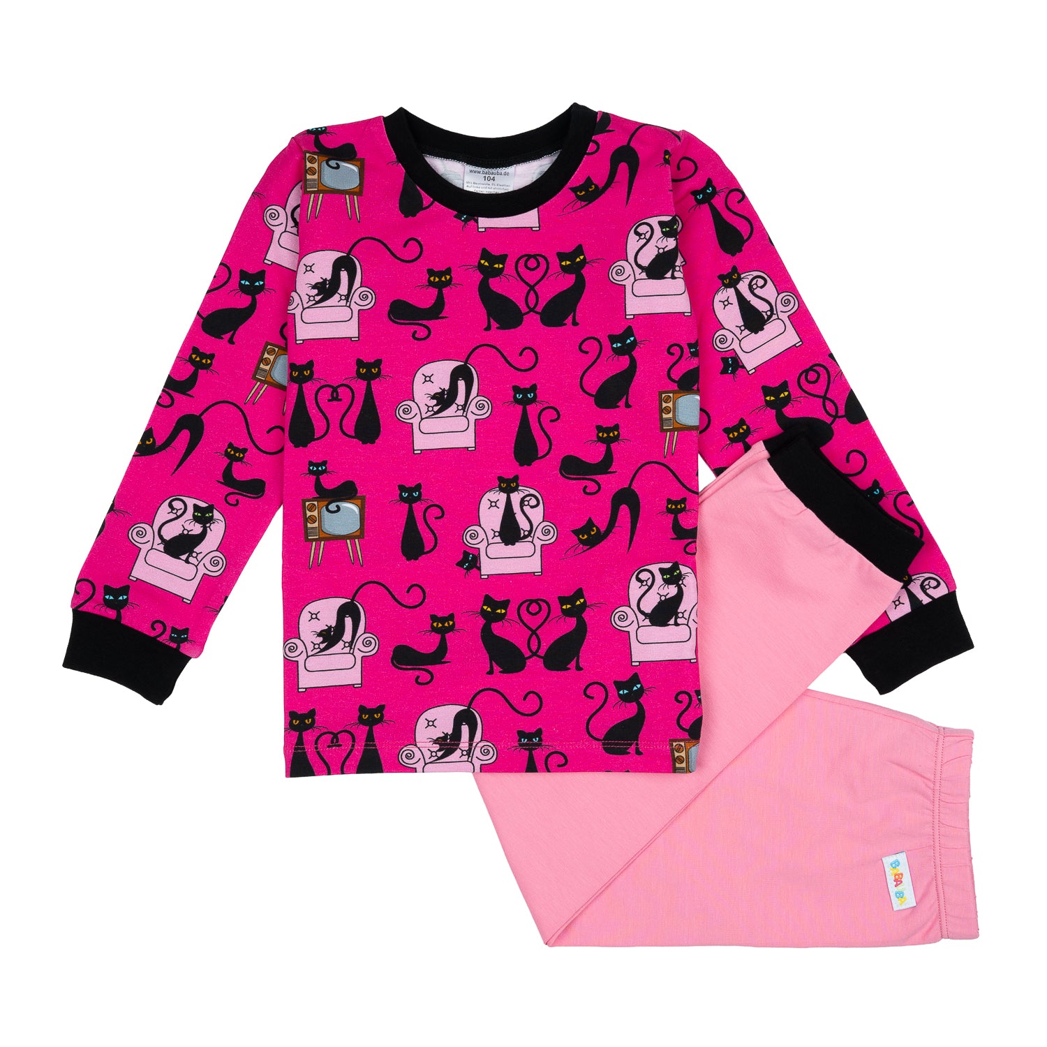 2-teiliges Pyjamaset im Babauba-Stil BlackCats