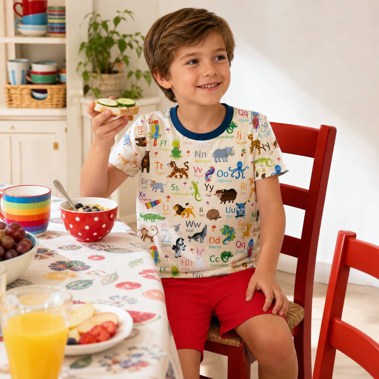 Pyjama-Set Shortstyle im Stil Alphabet