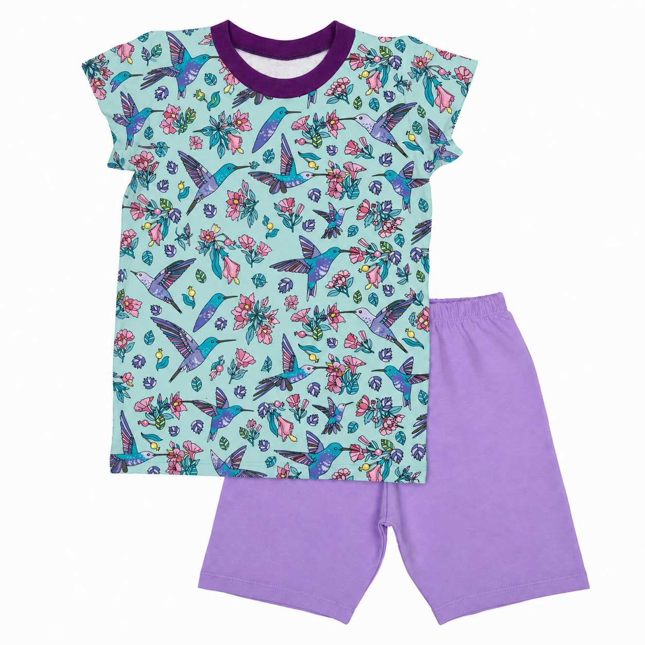 Kurzer Pyjama im Stil Hummingbirds