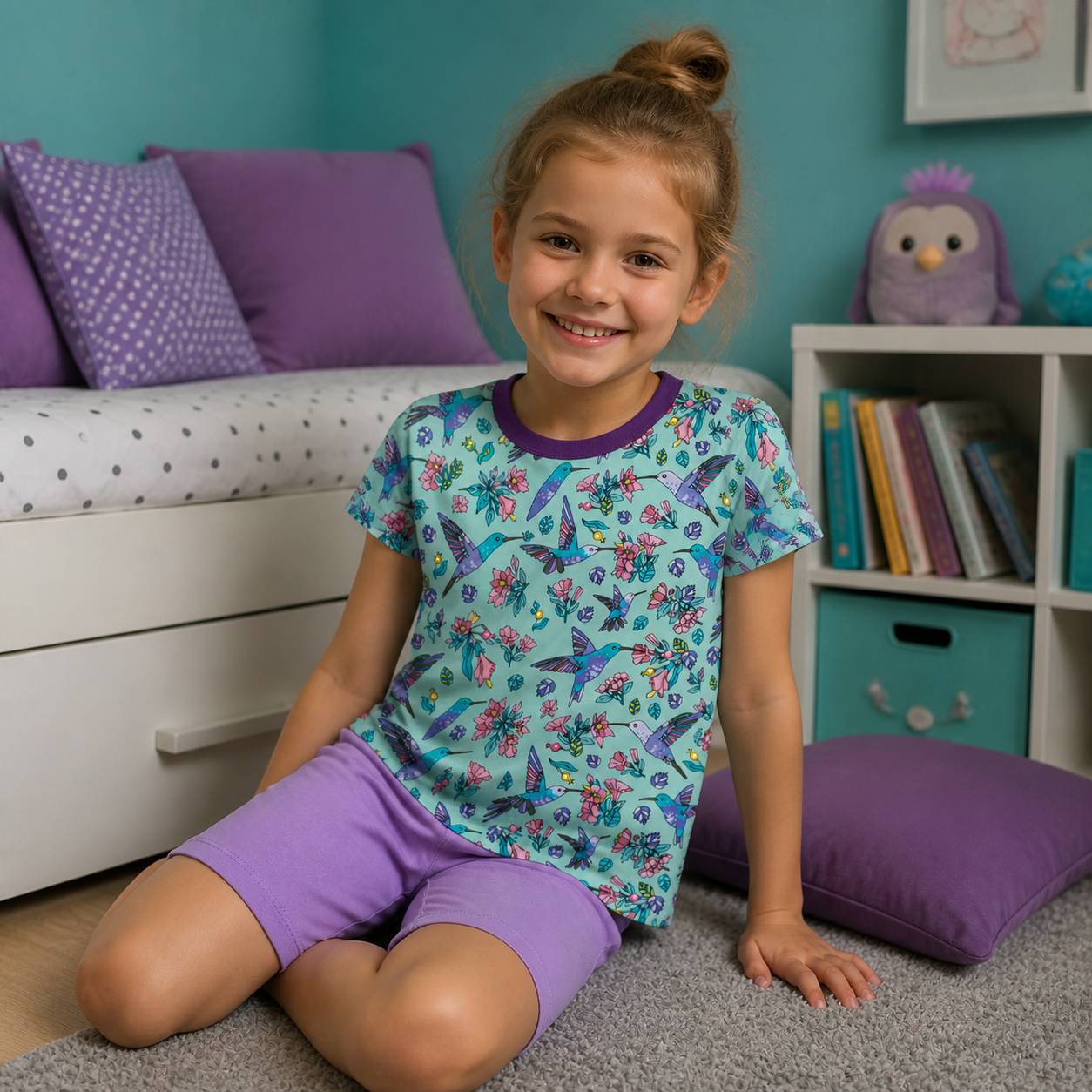 Pyjama-Set Shortstyle im Stil Hummingbirds