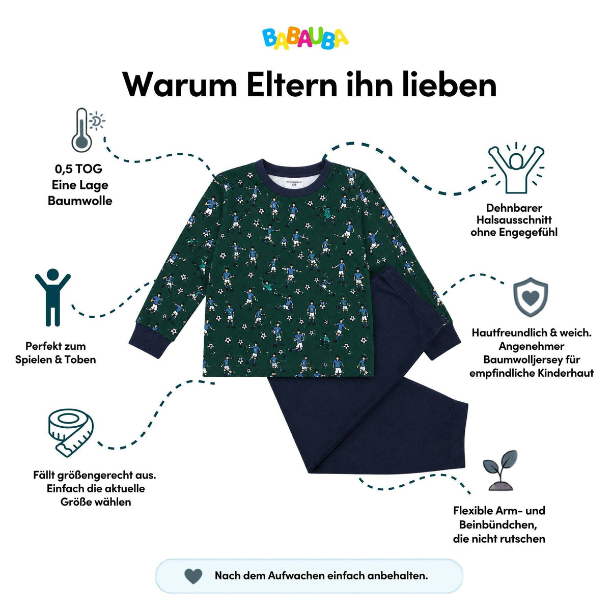 Pyjama-Set Soccer-Green