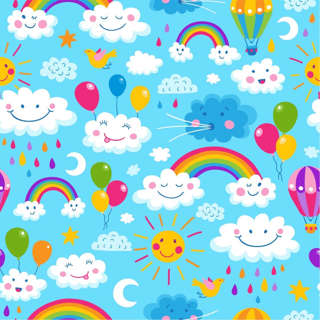 Babauba Grafik Motiv Rainbowsandclouds