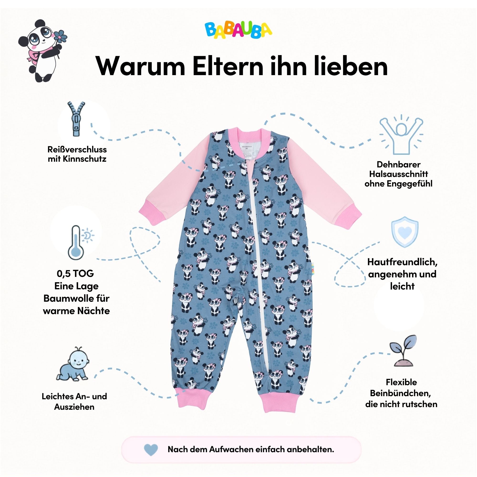 Schlafi GirlyPanda-Grey