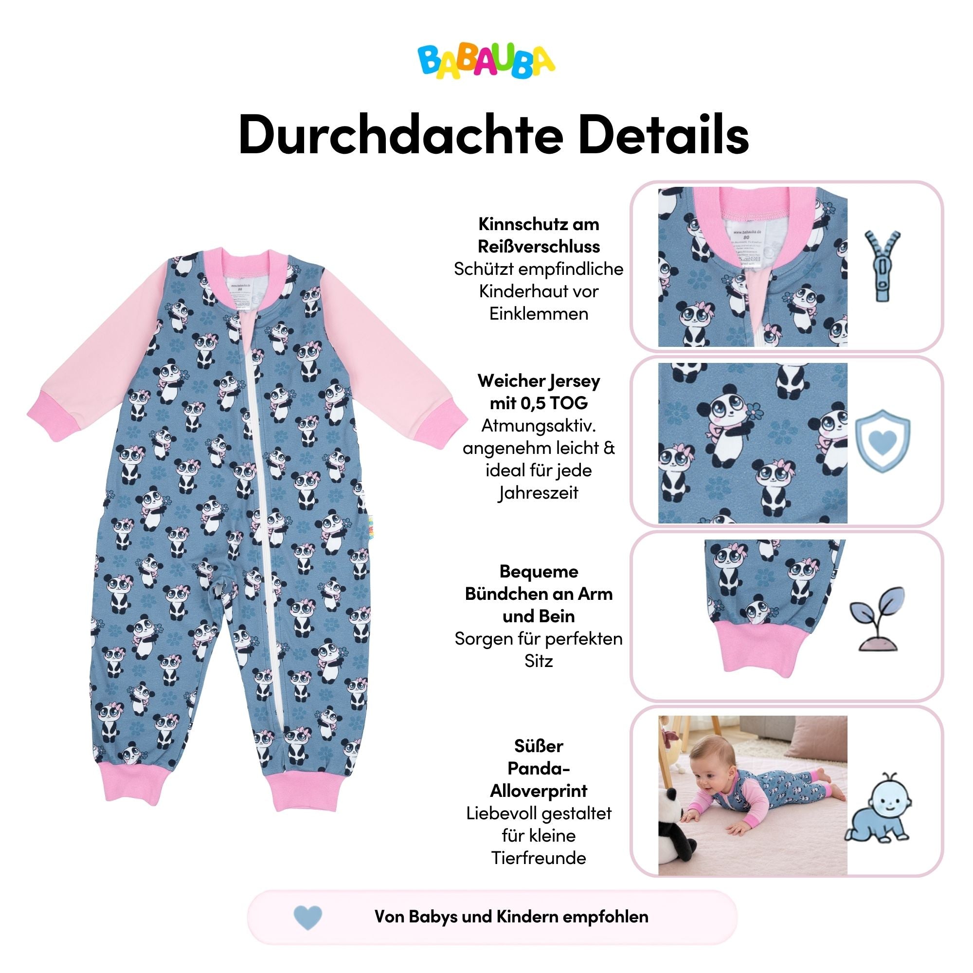 Schlafi GirlyPanda-Grey