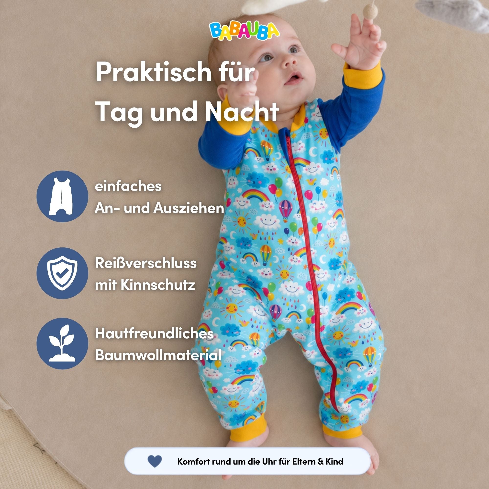 Schlafi RainbowsAndClouds-Blue