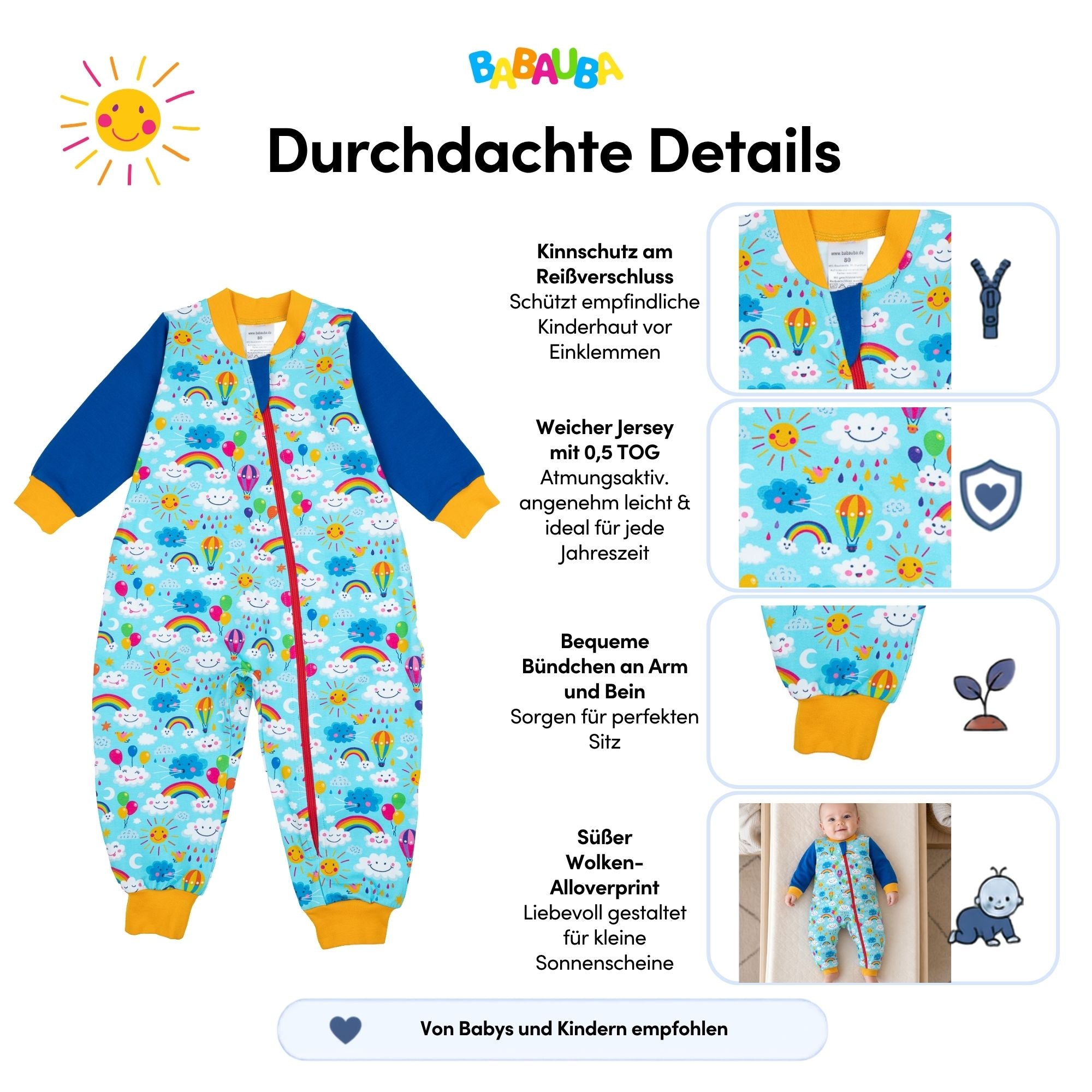 Schlafi RainbowsAndClouds-Blue