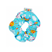 Scrunchie RainbowsAndClouds-Blue