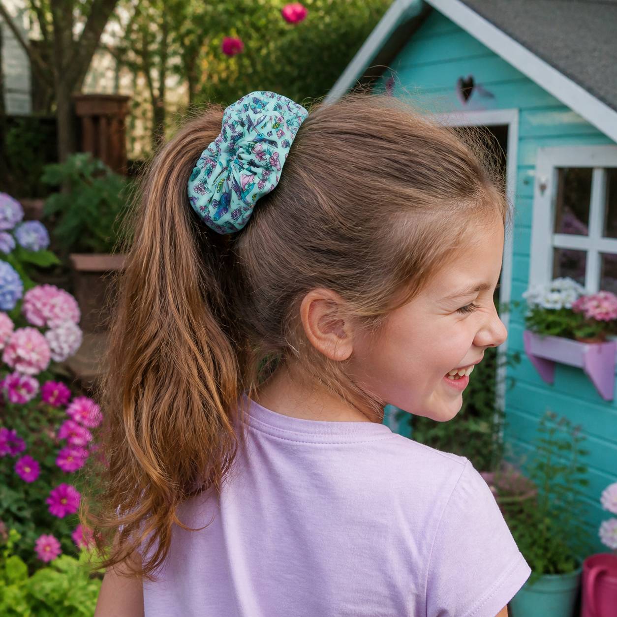 Scrunchie im Stil Hummingbirds