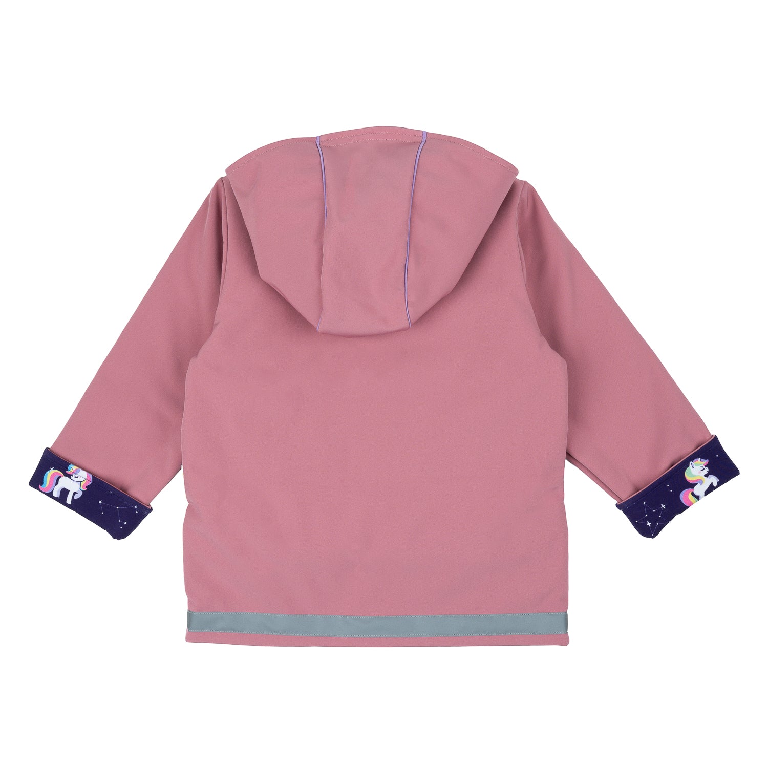 Rückseite von Softshelljacke im Babauba-Stil GalaxyUnicorns