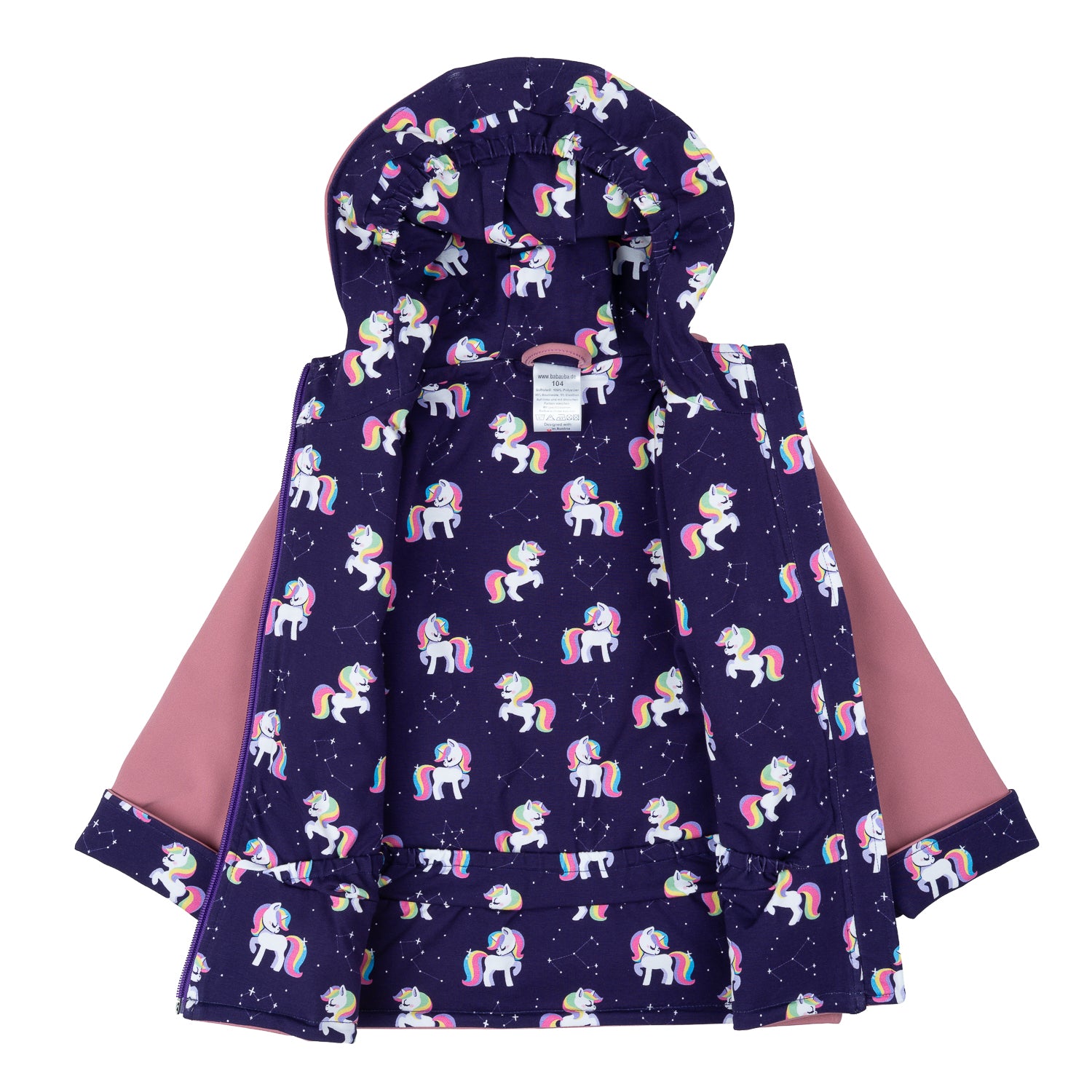 Softshelljacke geöffnet im Babauba-Stil GalaxyUnicorns