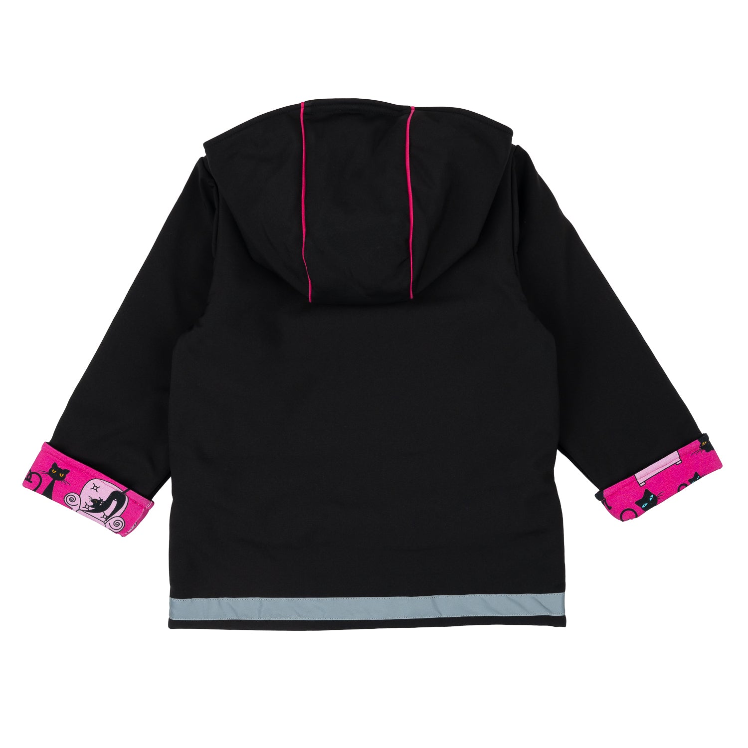 Rückseite von Softshelljacke im Babauba-Stil BlackCats