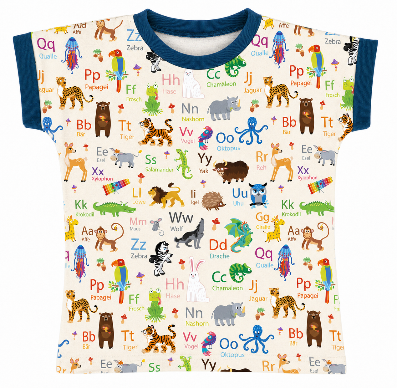 Kurzarmshirt im Stil Alphabet