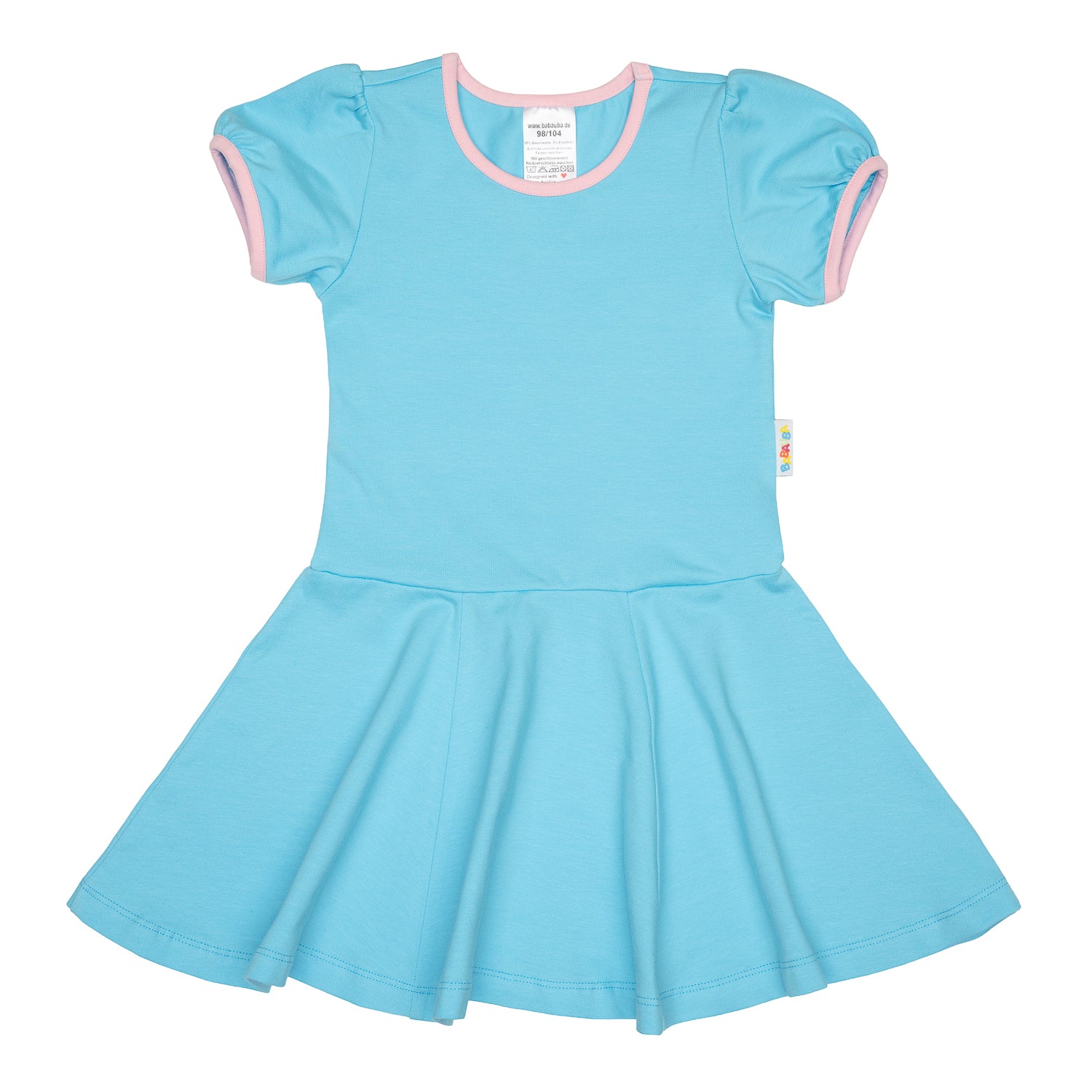 Uni-Shortsleeve twirl Dress Babyblue