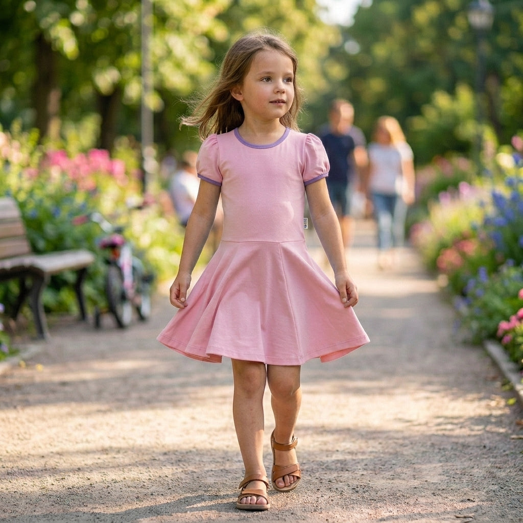 Uni-Shortsleeve twirl Dress Babyrosa