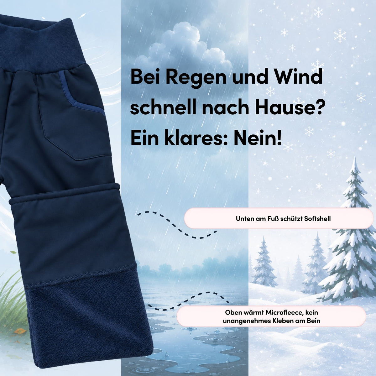 Uni-Softshellhose Dunkelblau