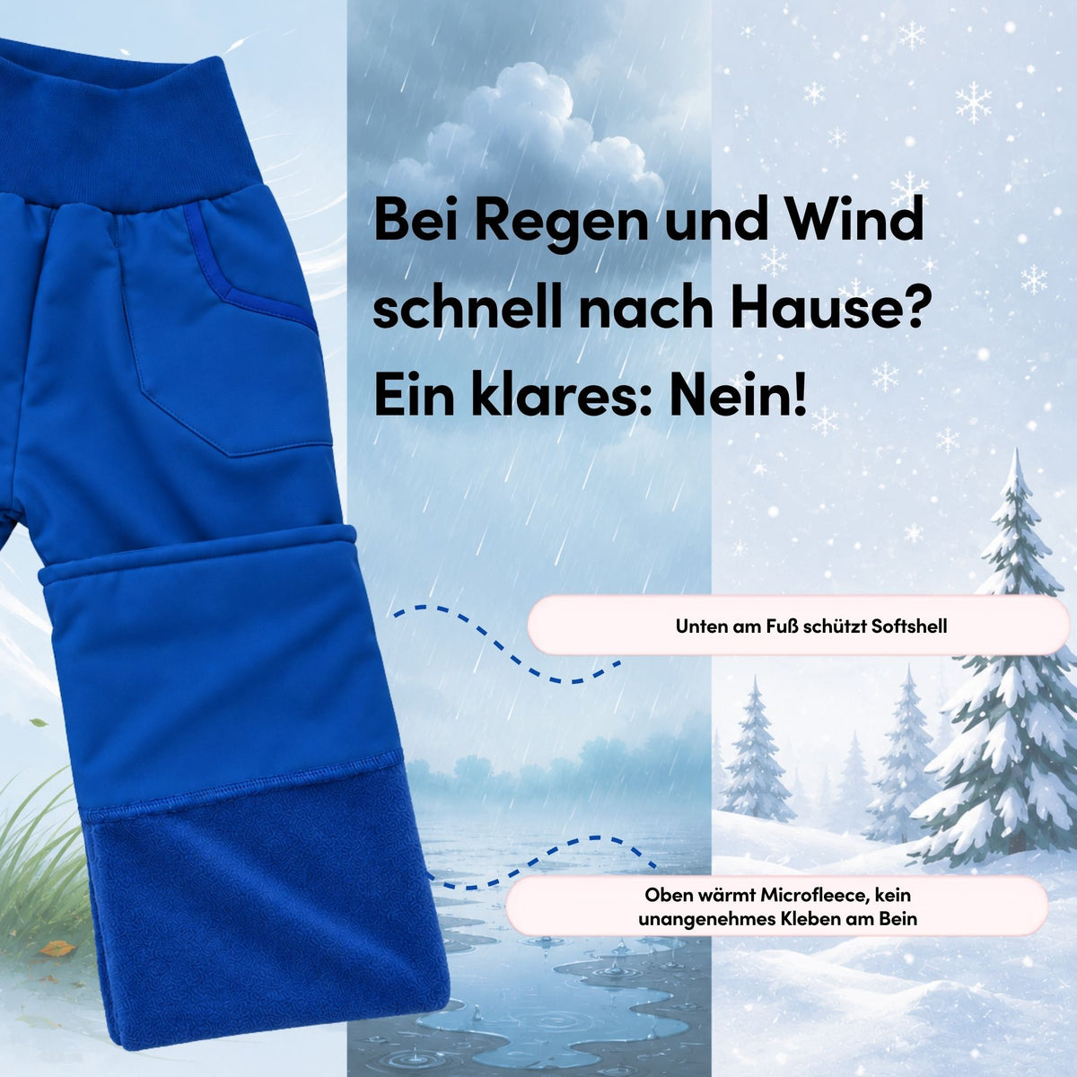 Uni-Softshellhose Königsblau