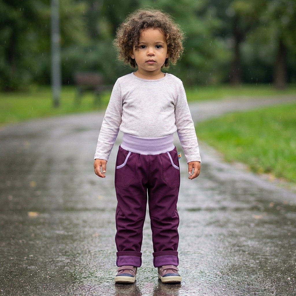 Uni-Softshellhose Aubergine