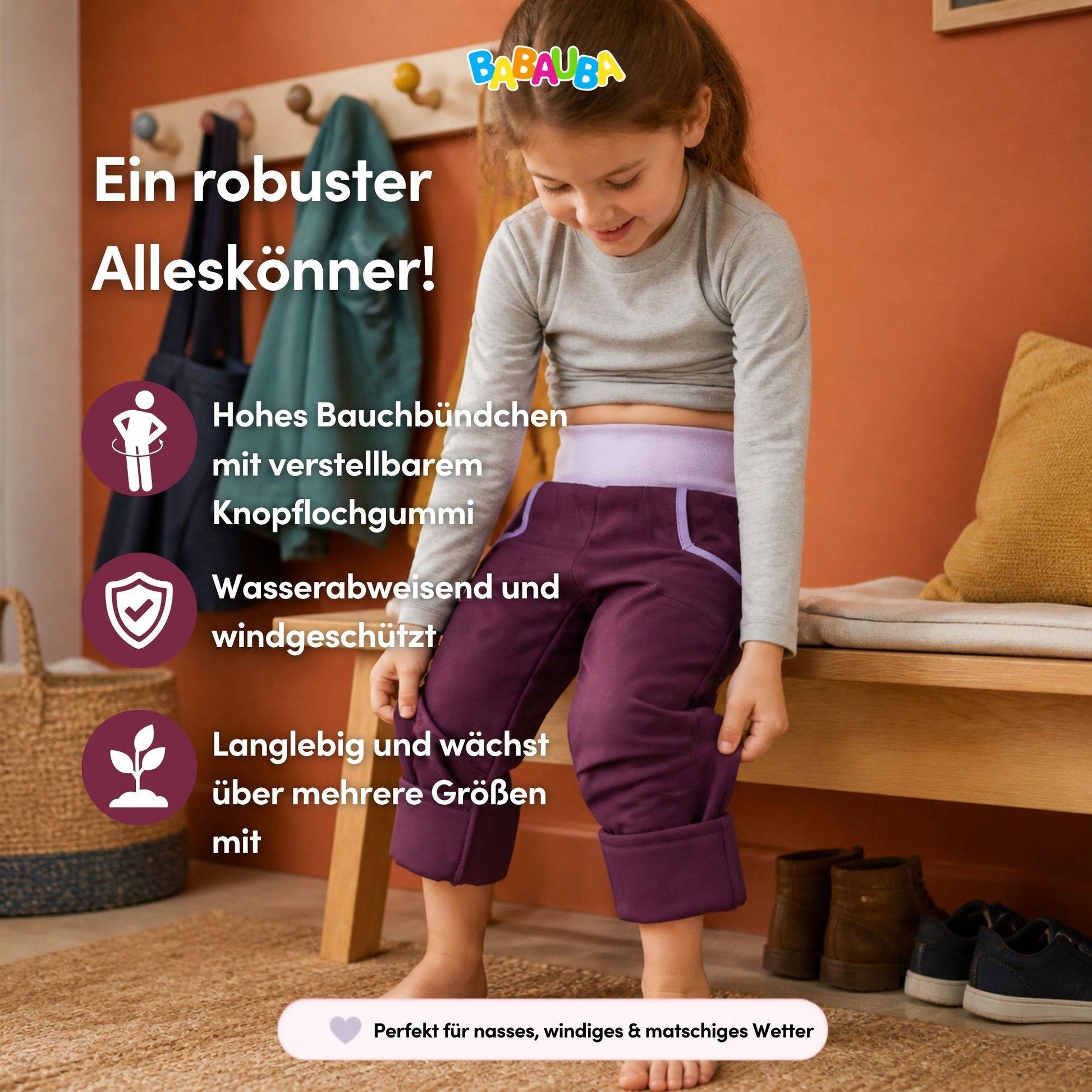 Uni-Softshell Trousers Aubergine