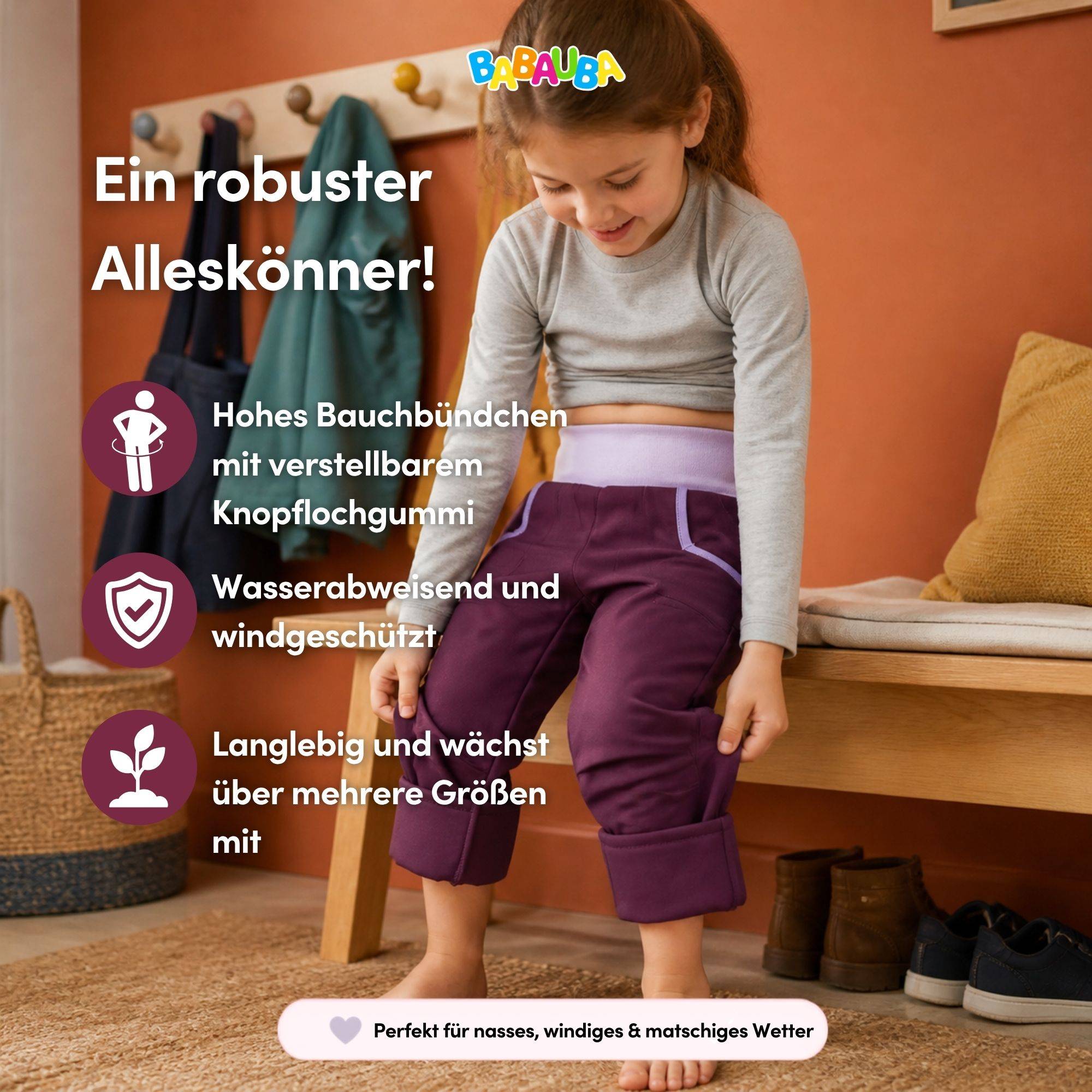 Uni-Softshell Trousers Aubergine