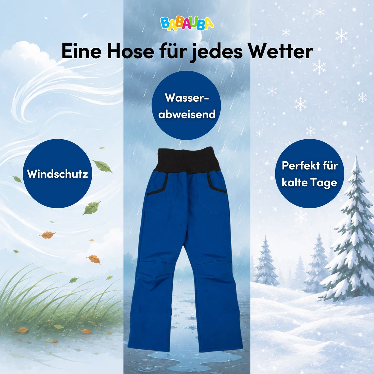 Uni-Softshellhose Königsblau-Schwarz