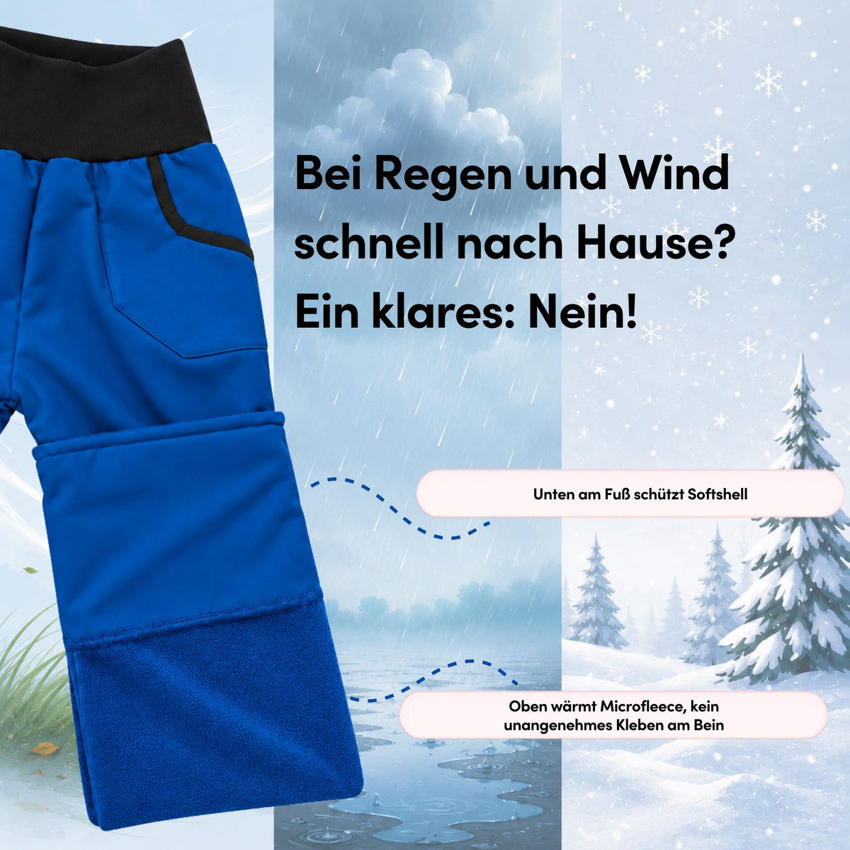 Uni-Softshellhose Königsblau-Schwarz