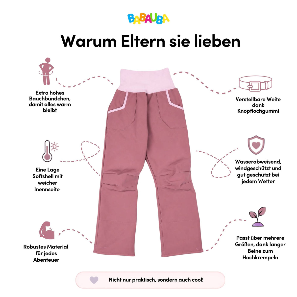 Uni-Softshellhose Lavendel-Babyrosa